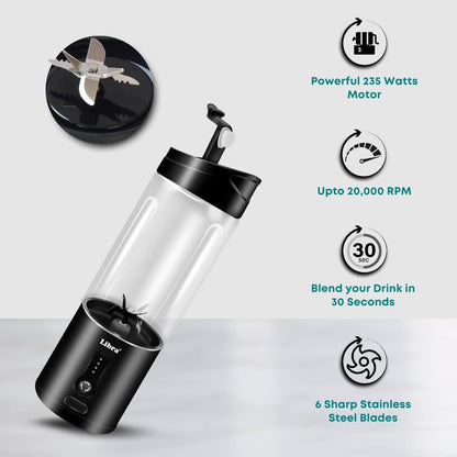 Libra 530ML Portable Blender With 4000mAh Battery - Black