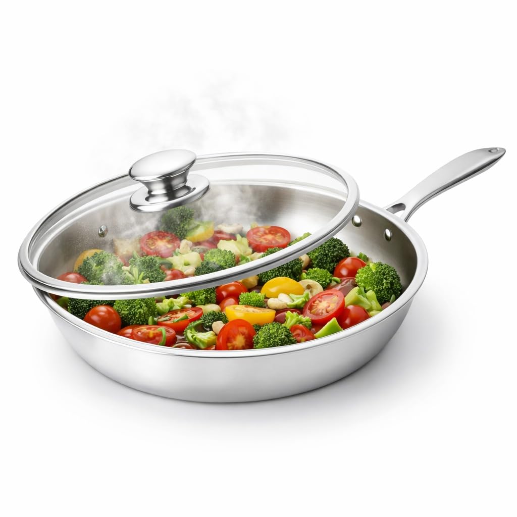 Libra Triply Stainless Steel Fry Pan 12 Inch