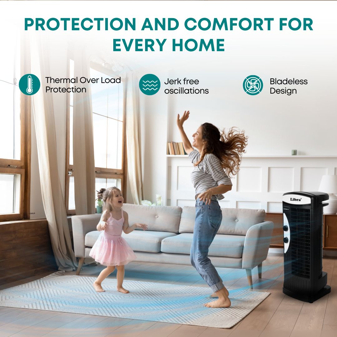 Libra coolX Tower Fan for Bedroom, Indoor, Office & Home Use