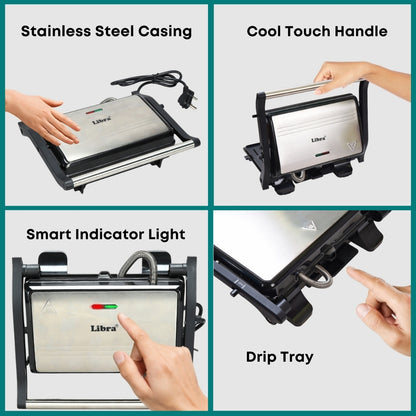 Libra 1000 Watts Sandwich Maker For 2 Slices
