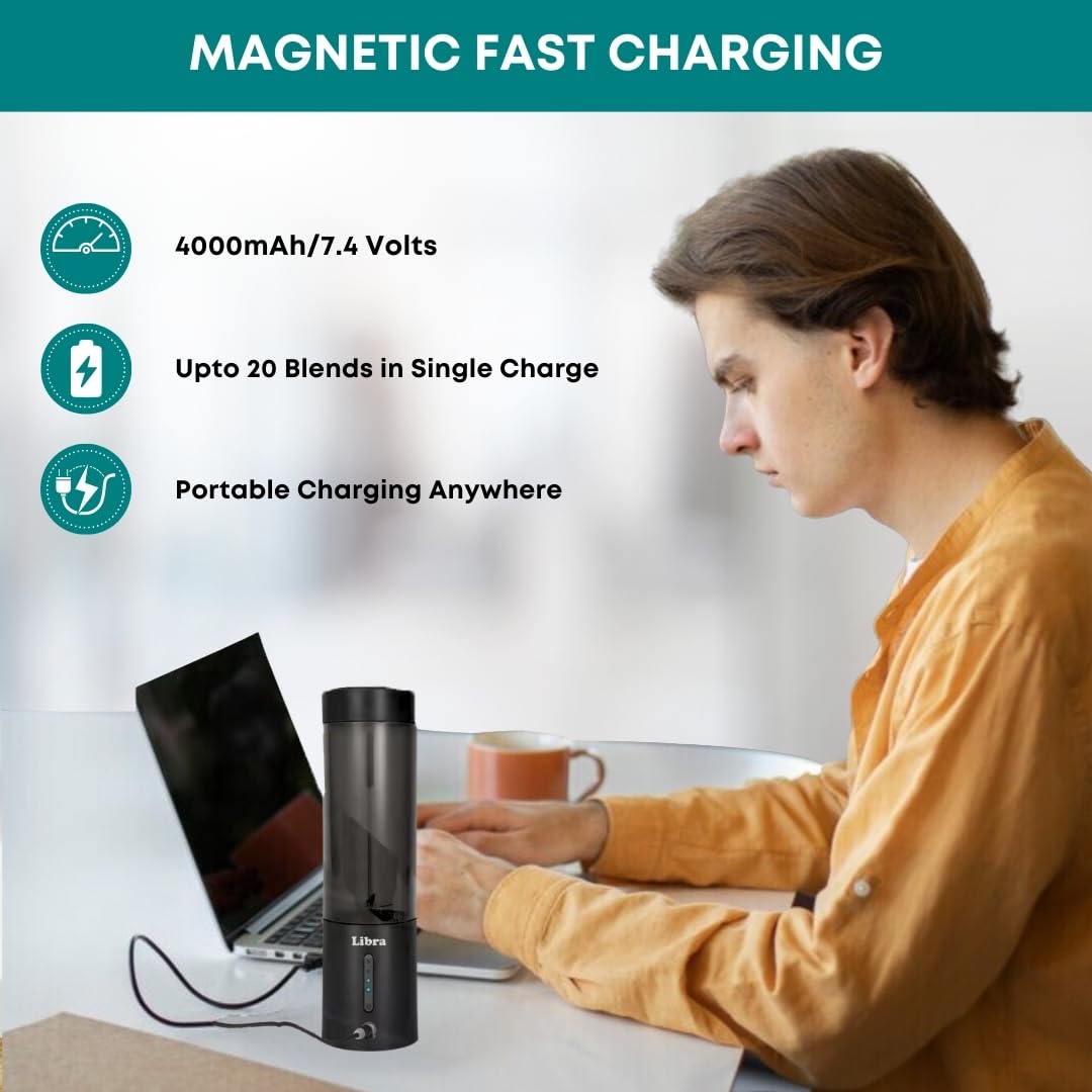 Libra 450ML Portable Blender With 4000mAh Battery - Black