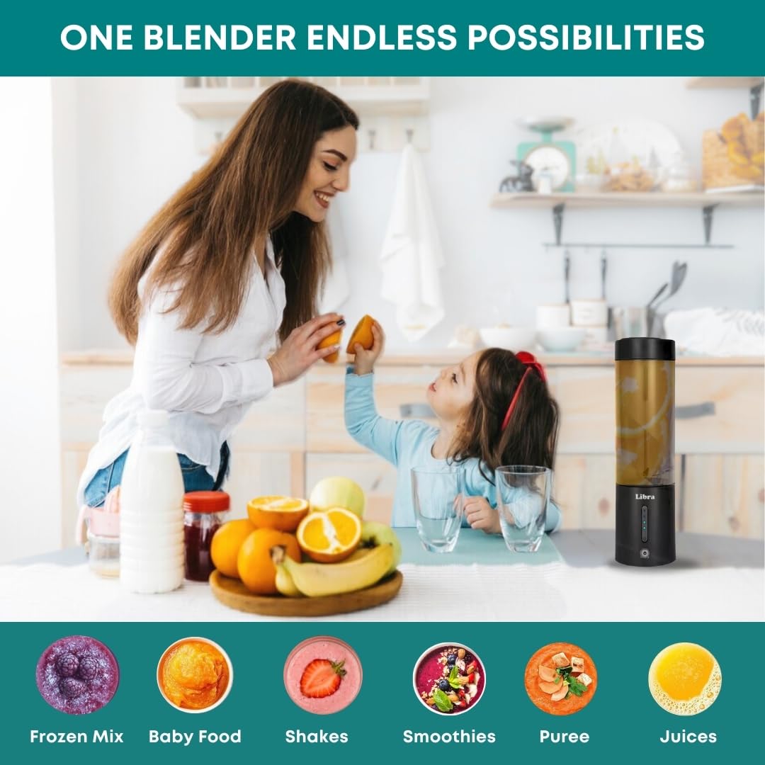 Libra 450ML Portable Blender With 4000mAh Battery - Black
