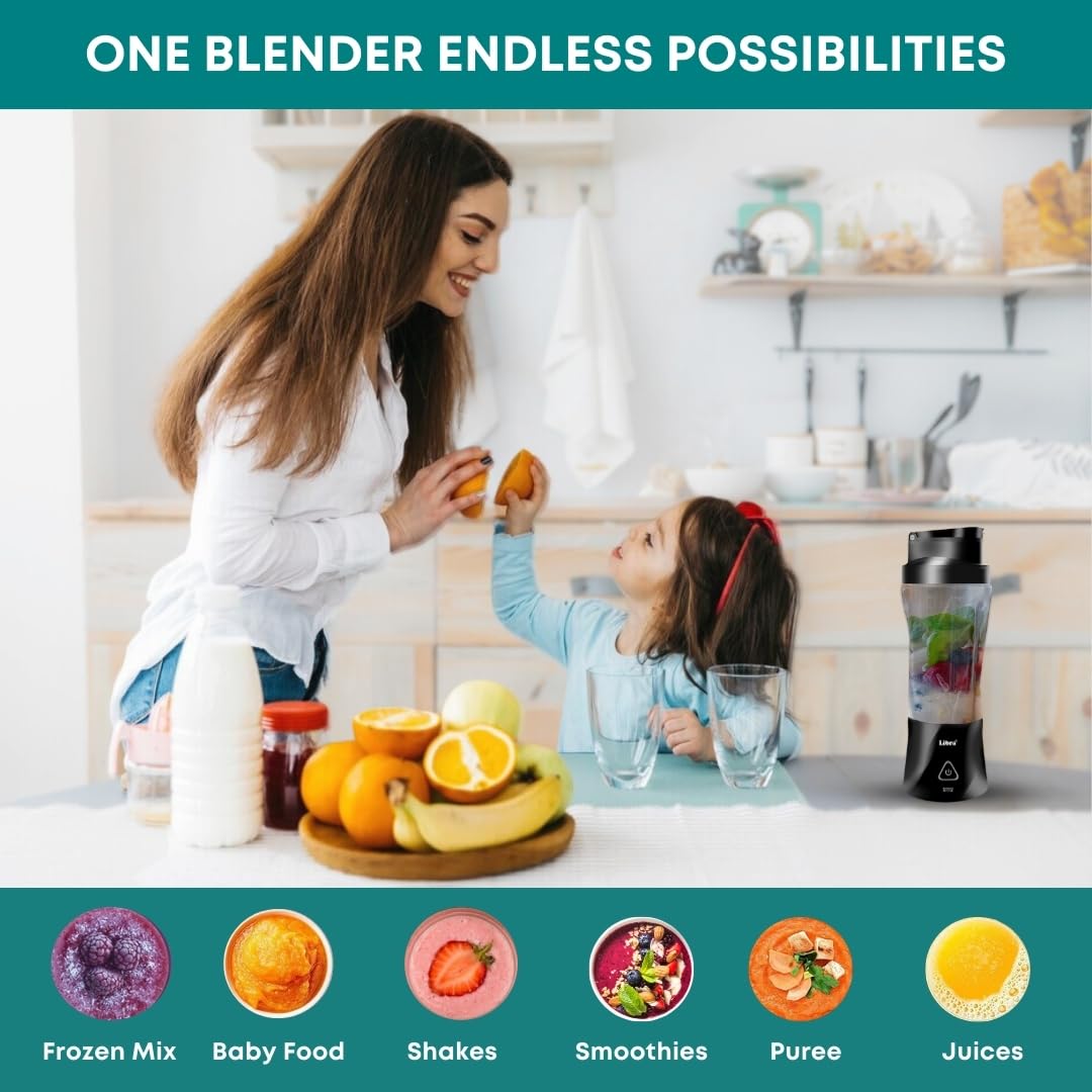 Libra 700ML Portable Blender With 6000mAh Battery - Black