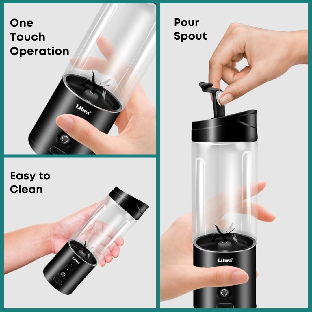 Libra 530ML Portable Blender With 4000mAh Battery - Black