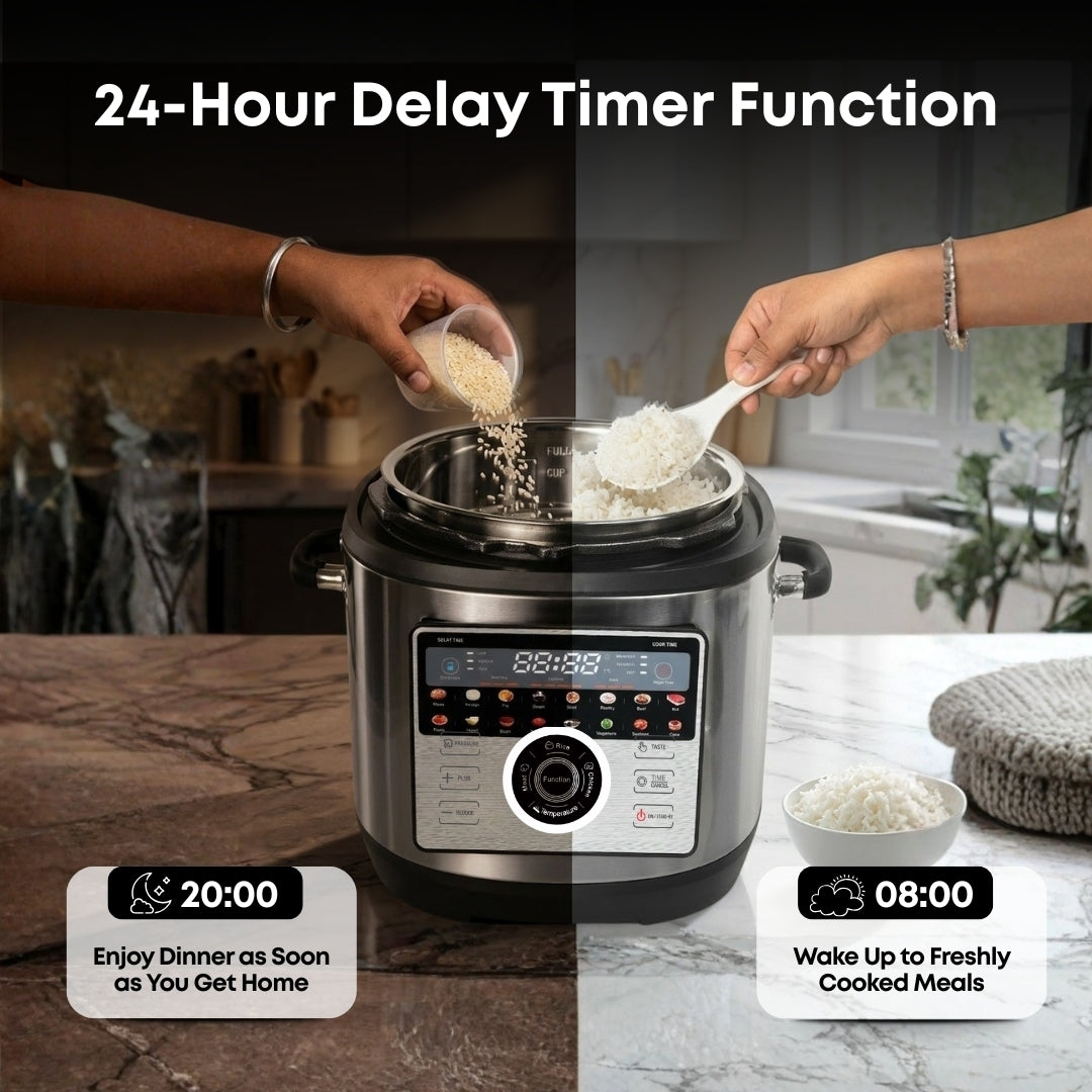 Libra 6L 19-in-1 Multi-Use Electric Cooker – 304 Stainless Steel Inner Pot, Programmable Pressure Cooker