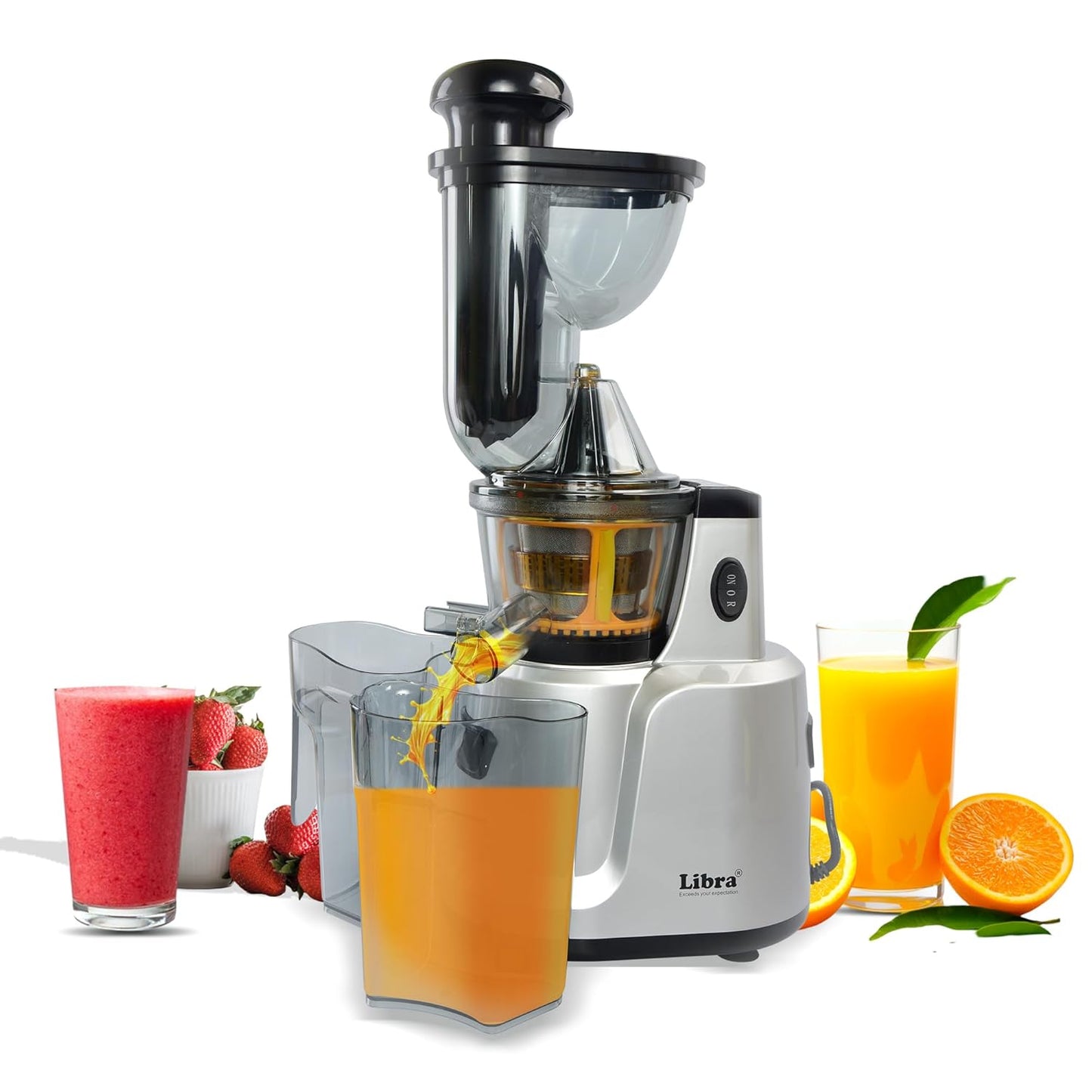 Libra Cold Press Juicer for Home, Whole Slow Cold Pressed Fruit Juicer