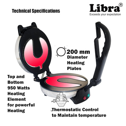Libra 900 Watts Roti Maker With Non-stick Plates