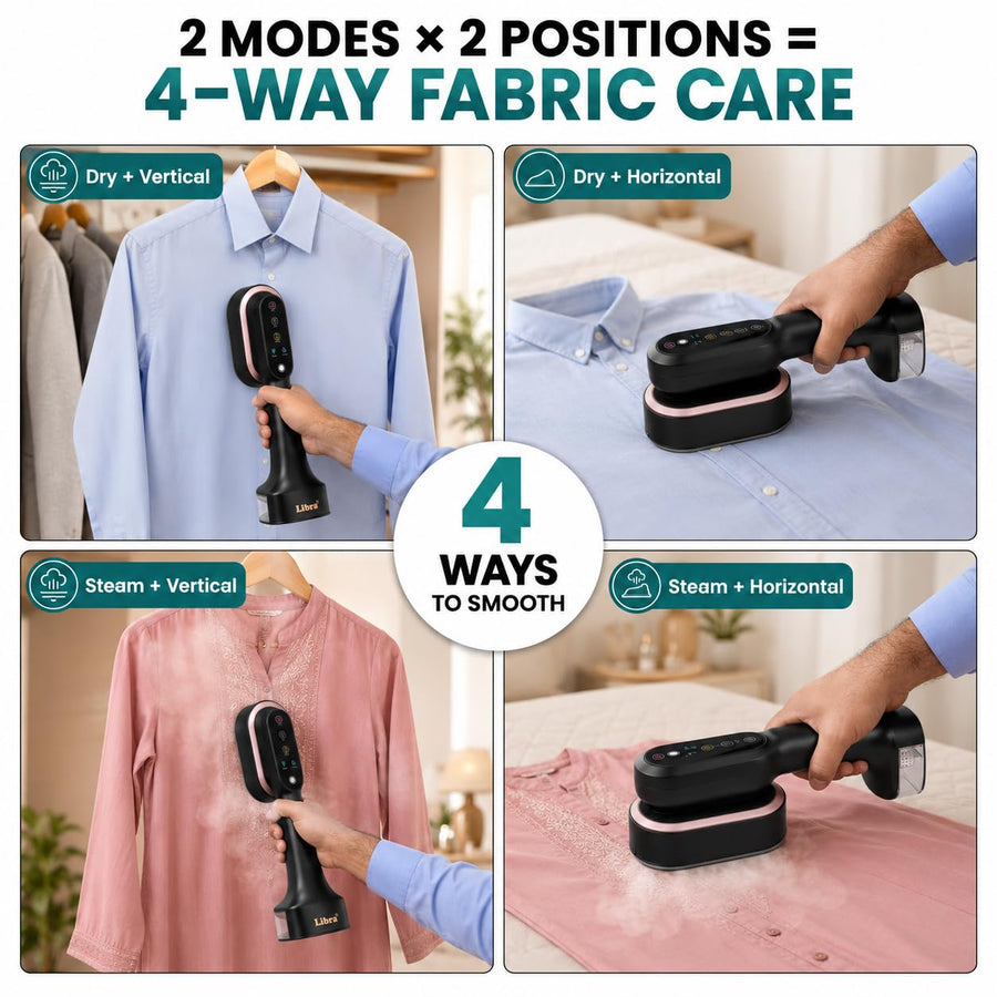Libra 2 in 1 Handheld Garment Steamer and iron for Clothes