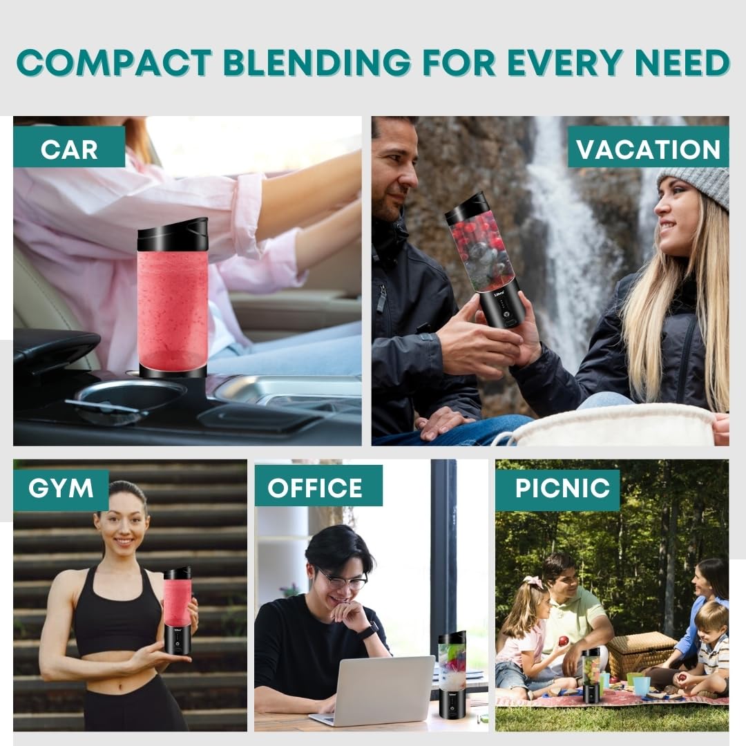 Libra 530ML Portable Blender With 4000mAh Battery - Black