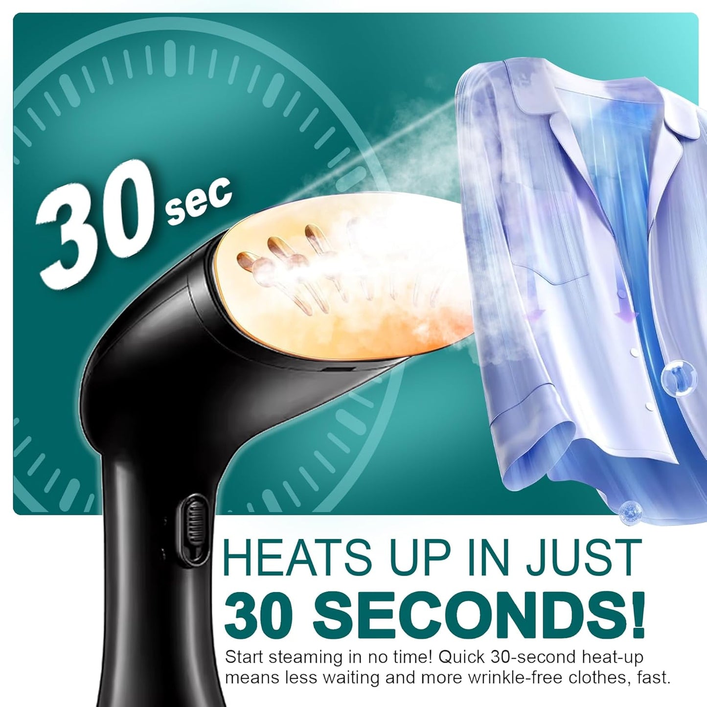 Libra 1640 Watts Handheld Garment Steamer with 3 Levels - Black