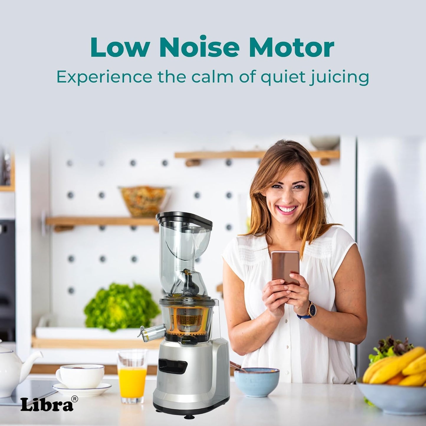 Libra Cold Press Juicer for Home, Whole Slow Cold Pressed Fruit Juicer