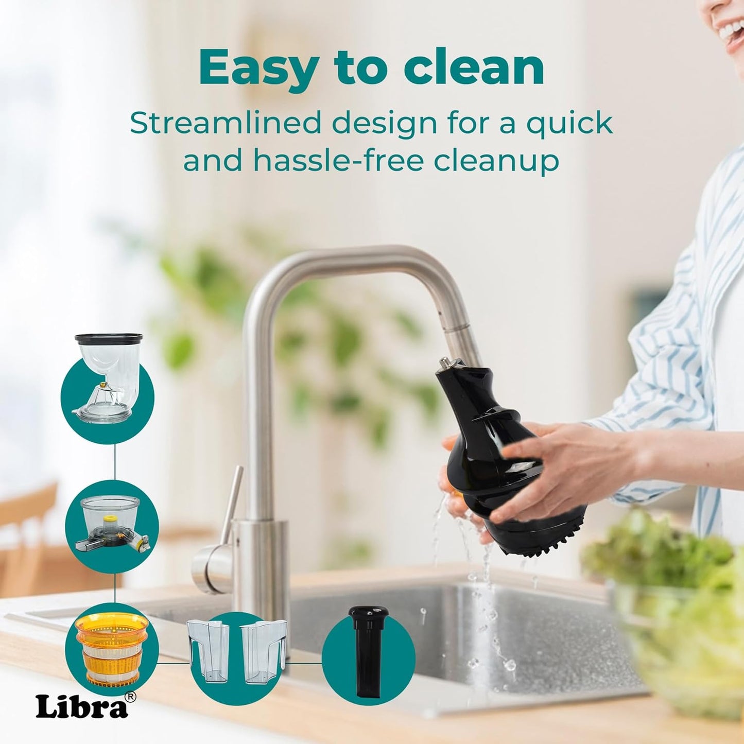 Libra Cold Press Juicer for Home, Whole Slow Cold Pressed Fruit Juicer