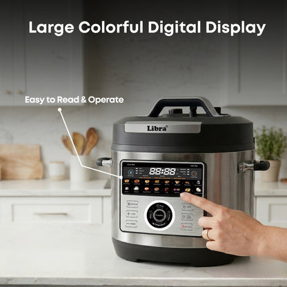 Libra 6L 19-in-1 Multi-Use Electric Cooker – 304 Stainless Steel Inner Pot, Programmable Pressure Cooker