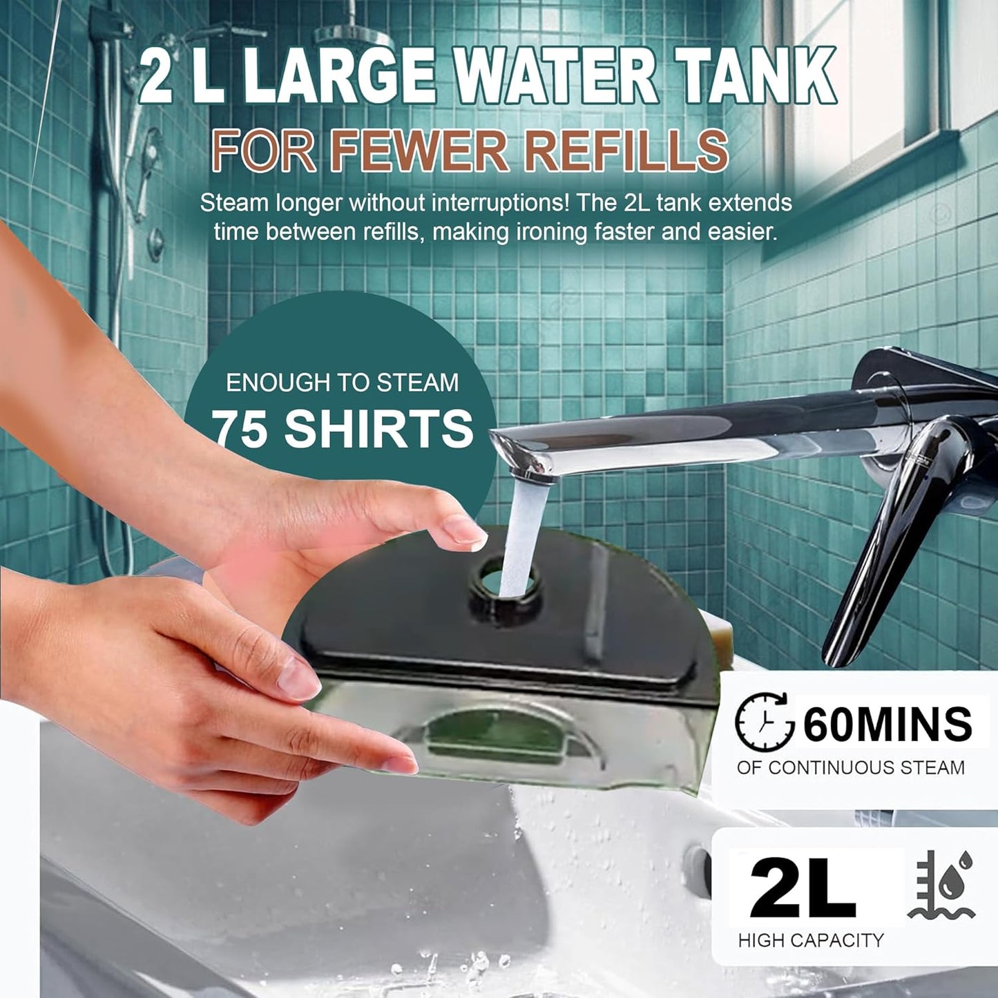 Libra 1950 Watts Standing Garment Steamer with 2 Liter Tank Capacity