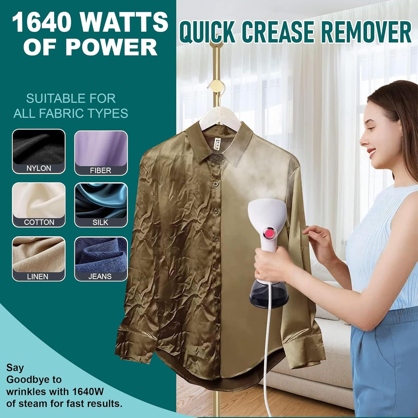 Libra 1640 Watts Handheld Garment Steamer with 3 Levels - White