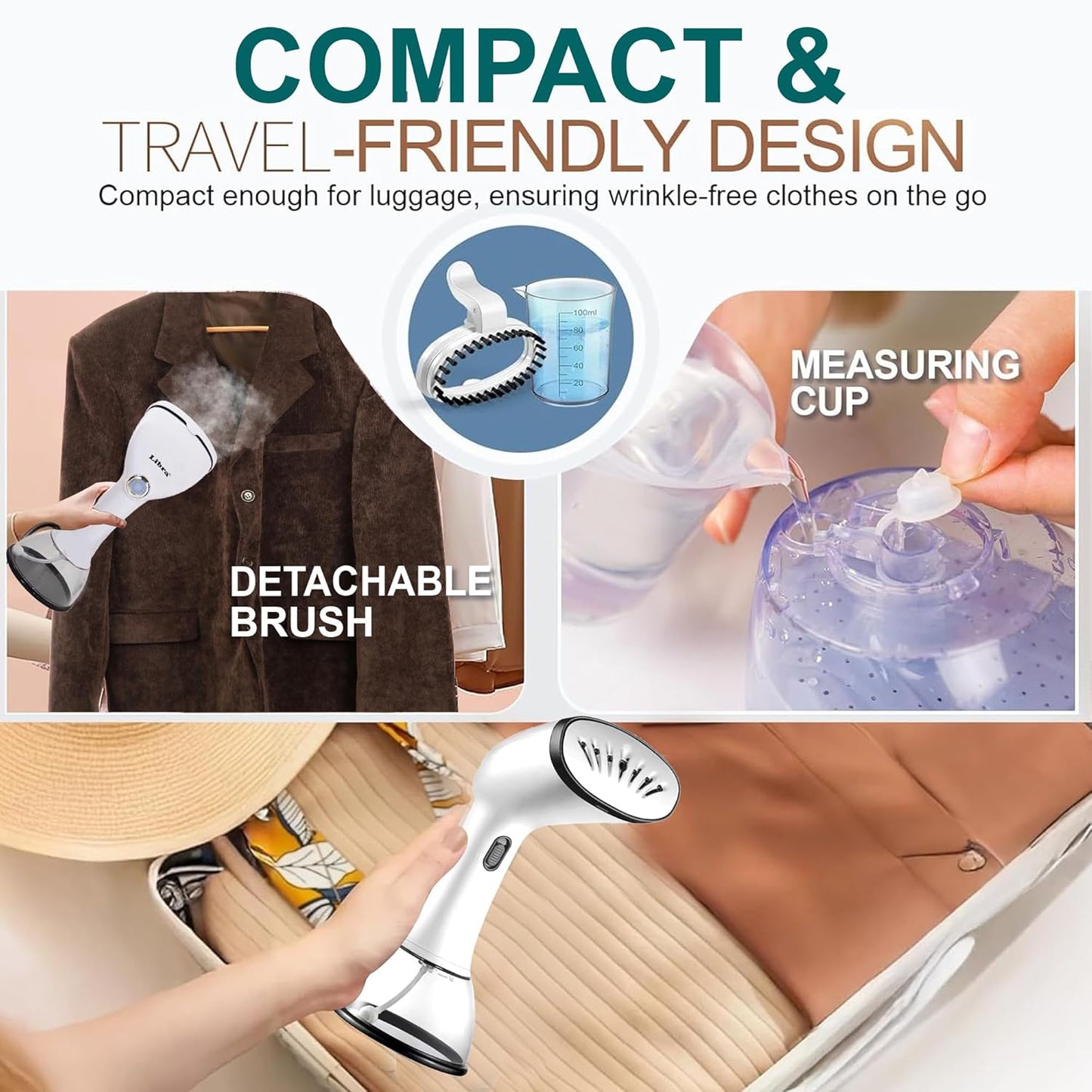 Libra 1640 Watts Handheld Garment Steamer with 3 Levels - White