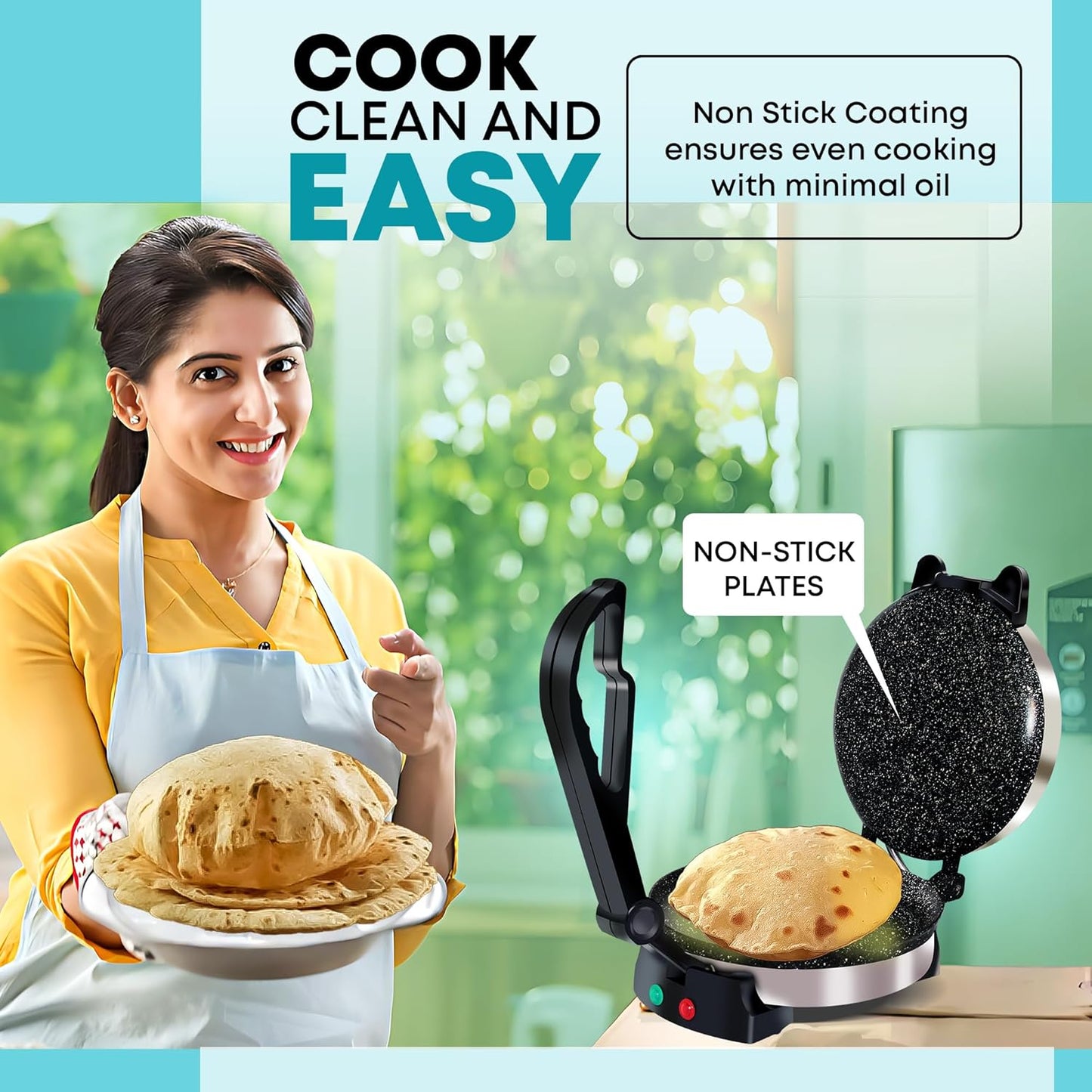 Libra 10 Inches Multipurpose Roti Maker With Anti Fall Design