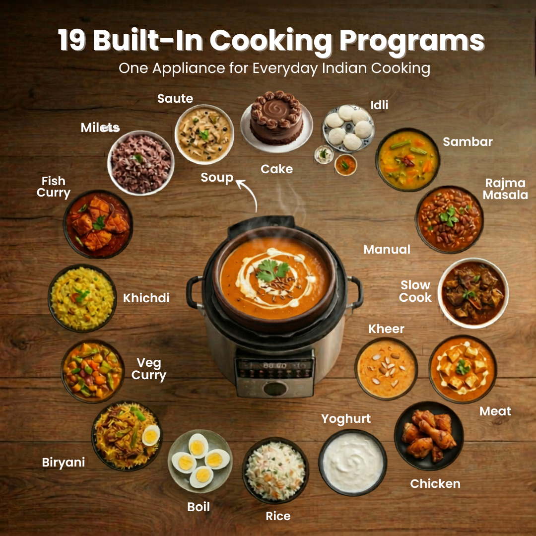 Libra 6L 19-in-1 Multi-Use Electric Cooker – 304 Stainless Steel Inner Pot, Programmable Pressure Cooker