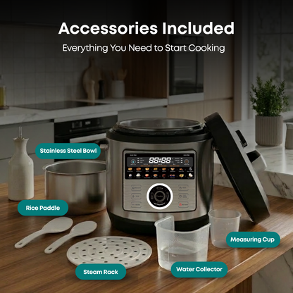 Libra 6L 19-in-1 Multi-Use Electric Cooker – 304 Stainless Steel Inner Pot, Programmable Pressure Cooker