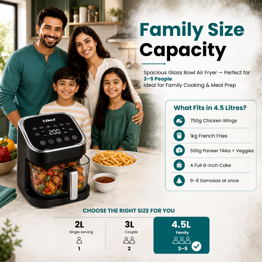 Libra 4.5L Glass Bowl Air Fryer