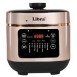 Libra 6 Litre Electric Pressure Cooker with Most Advanced Float Valve Safety | Indian Preset Menus (Rose Gold)