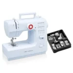 CHILLAXPLUS Sewing Machine with 20 Stitch Patterns | 8 Presser Foots | Zig Zag|Pico,Reverse Stitch And Metal Frame | White