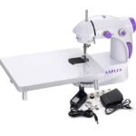 CHILLAXPLUS Mini Sewing Machine with Foot Pedal & Table| White & Purple